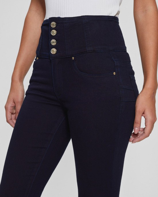 High-Rise Corset Shape Up Skinny Denim Jeans In Rinse Wash High-Rise Corset Shape Up Skinny Denim Jeans In Rinse Wash