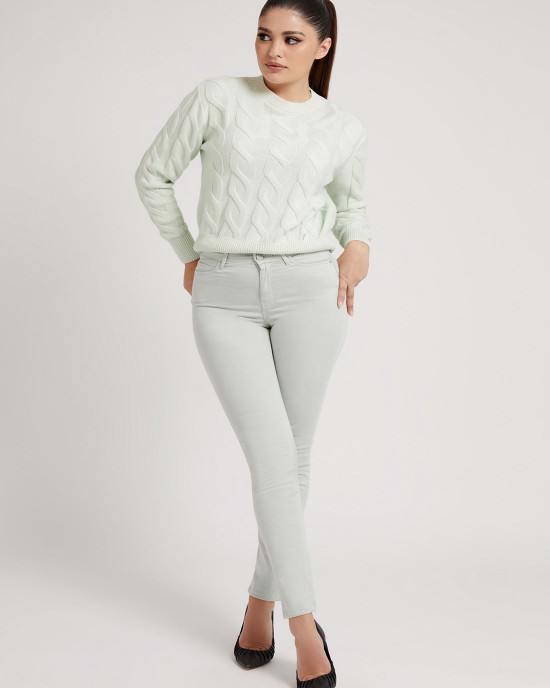 High-Rise 1981 Satin Skinny Denim Jeans In Light Khaki High-Rise 1981 Satin Skinny Denim Jeans In Light Khaki