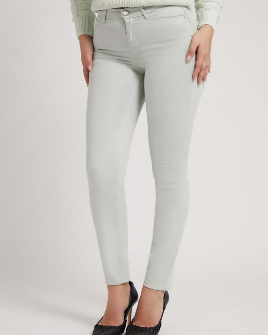 High-Rise 1981 Satin Skinny Denim Jeans In Light Khaki High-Rise 1981 Satin Skinny Denim Jeans In Light Khaki