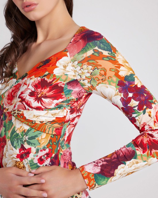 Floral Print Dianna Long Sleeve Top Floral Print Dianna Long Sleeve Top