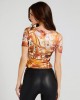 Orange Butterfly Print Cassia Twist Top Orange Butterfly Print Cassia Twist Top