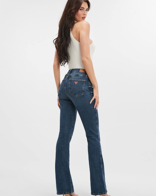 High-Rise Sexy Flared Denim Jeans In Blue Fog Wash