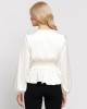 Eco White Juley Long Sleeve Front Tie Top Eco White Juley Long Sleeve Front Tie Top