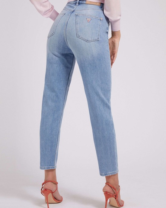 High-Rise Relaxed Fit Mom Denim Jeans In Bora Sky Wash High-Rise Relaxed Fit Mom Denim Jeans In Bora Sky Wash
