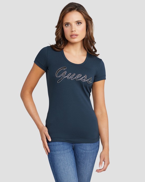 Eco Blackened Blue Adriana Logo T-Shirt Eco Blackened Blue Adriana Logo T-Shirt