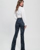 Eco High-Rise Flare Adeline Denim Jeans In Wild Flower Print Wash Eco High-Rise Flare Adeline Denim Jeans In Wild Flower Print Wash