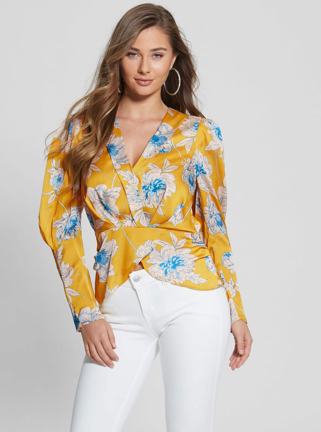 Golden Bloom Print Lorenza Top Golden Bloom Print Lorenza Top